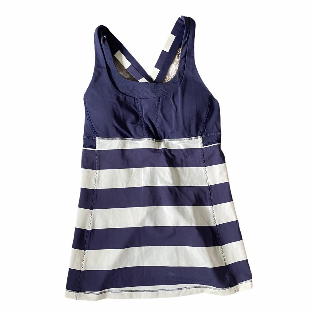 Lululemon Stuff your bra Cadet Striped Tank Cami M